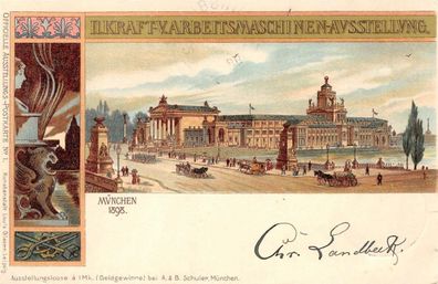 München 1898 II. Kraft- u. Arbeitsmaschinen-Ausstellung AK 1898