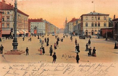 München Odeonsplatz Postkarte AK 1903