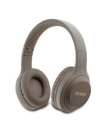 Guess Classic Silver Logo Kabellose Kopfhörer Bluetooth Headset - Braun