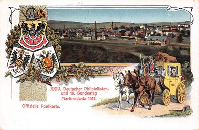 Philatelisten 16. Bundestag Marktredwitz 1912 Ganzsache Postkarte