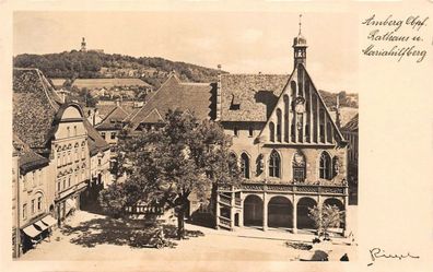 Rathaus und Mariahilfberg in Amberg Bayern Postkarte AK 1936