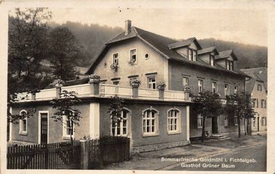 Sommerfrische Goldmühl i. Fichtelgeb. Gasthof Grüner Baum Postkarte AK