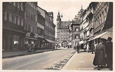 Schweinfurt Spitalstrasse Postkarte AK 1932