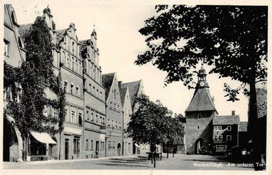 Stadtansicht Blick vom unteren Tor Weiden Oberpfalz Bayern Postkarte AK 1934