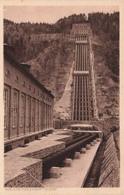 Walchenseekraftwerk Wasserschloß Postkarte AK