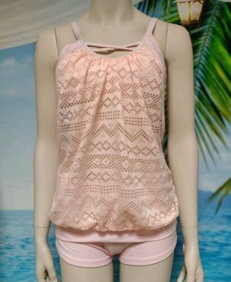 Spitzen Tankini Top Shorts Set Rosa Strand Kleidung Größe 42