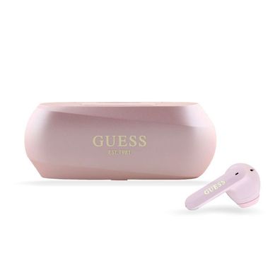 GUESS Kabellose Kopfhörer Elongated Metallic ENC TWS Bluetooth Headset - Rosa