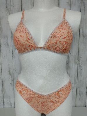 Bikini Set Orange Paisley Muster CUPSHE Muschelstich Größe M 40/42