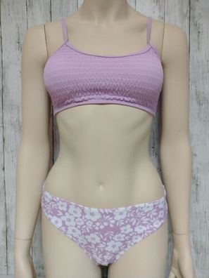 Damen Bikini Set Lavendel CUPSHE Gesmokt Größe S 38