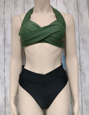 Bikini Set 3-teilig CUPSHE Twist Neckholder Größe S 38