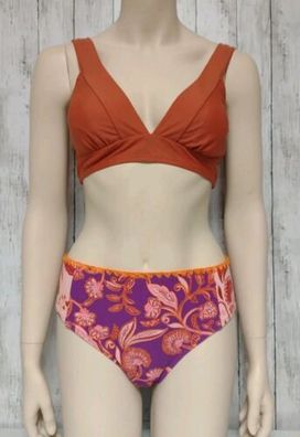 Bikini Set 3-teilig CUPSHE Paisley Muster mit Muschelstich Größe M 40/42