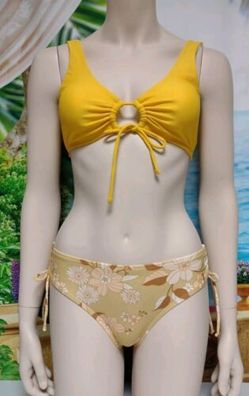 Bikini Set Gelb CUPSHE Florales Muster Größe S 38