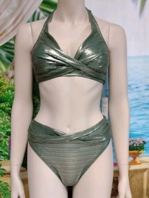 Bikini Set Neckholder CUPSHE Glitzer Effekt Größe M 40