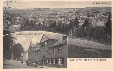 Wunsiedel im Fichtelgebirge Gasthof "Grüner Baum" Postkarte AK