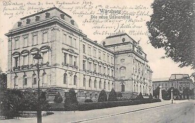 Würzburg Die neue Universität Postkarte AK 1909