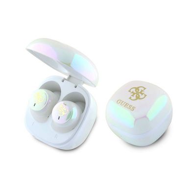 Guess 4G Logo Mini TWS Kabellose Kopfhörer Bluetooth Headset - Weiss