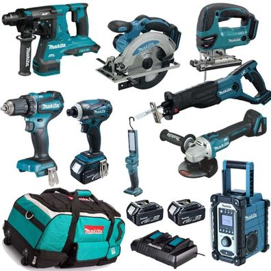 MAKITA DHR283 PT2J Akku Werkzeug Mega-Set 264 SDS-Bohrhammer Kombi-Hammer Z