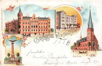 AK Rixdorf Neukölln Berlin Litho 1899