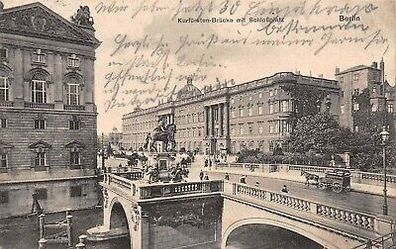 Berlin Kurfürsten-Brücke mit Schloßplatz AK 1908