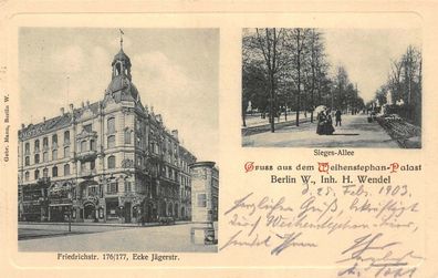 Berlin Friedrichstrasse Ecke Jägerstrasse Weihenstephan - Palast AK 1903