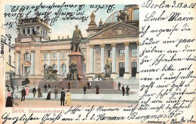 Berlin Bismarckdenkmal Postkarte AK 1903