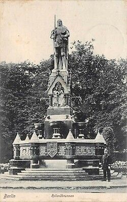 Berlin Rolandbrunnen Postkarte 1906