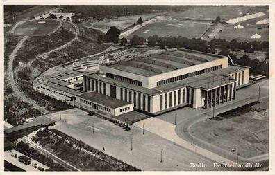 Berlin Deutschlandhalle Luftbild Postkarte AK