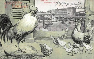 Berlin Hallesches Tor Fröhliche Ostern! Postkarte AK 1909