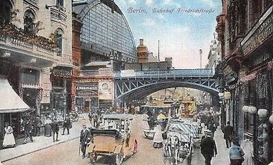 Bahnhof Friedrichstraße in Berlin Postkarte AK 1916