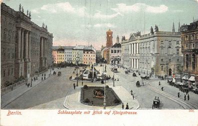 Berlin Schlossplatz mit Blick auf Königstrasse Postkarte AK