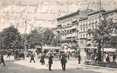 Berlin Unter den Linden Kutsche Postkarte 1908