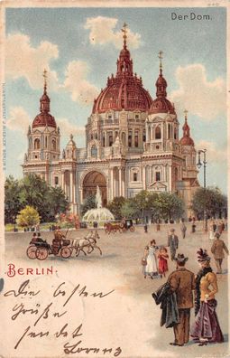 Berlin Der Dom Kutsche Postkarte 1901