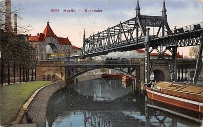 Berlin Hochbahn Postkarte AK 1923