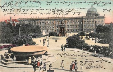 Berlin Kgl. Schloß u. Lustgarten Postkarte 1908