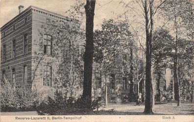 Berlin Tempelhof Reserve Kriegs Lazerett II Block A Postkarte 1918