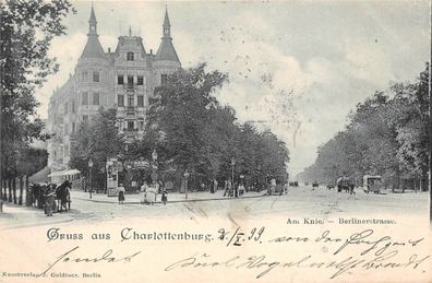 Charlottenburg Berlin Am Knie - Berlinerstrasse Postkarte gel. 1899