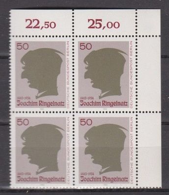 Berlin 1982 postfrisch vierer Block MiNr. 701 Joachim Ringelnatz