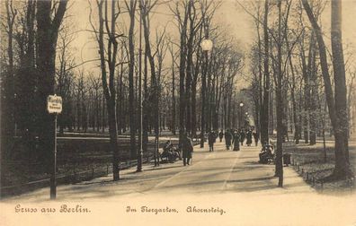 Gruss aus Berlin Im Tiergarten Ahornsteig Postkarte AK