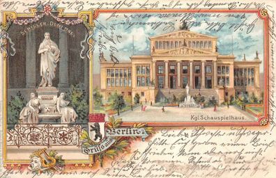 Gruss aus Berlin Kgl. Schauspielhaus Postkarte AK 1904