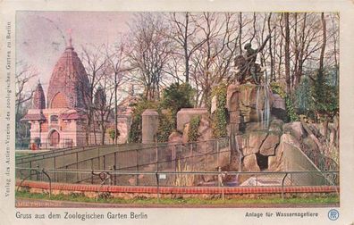 Gruss aus dem Zoologischen Garten Wassernagetiere Berlin Postkarte AK 1907