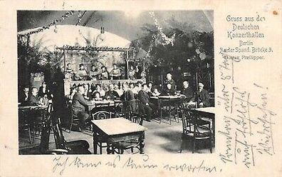 Gruss aus den Deutschen Konzerthallen Berlin Postkarte AK 1907