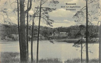 Grunewald Blick auf Jagdschloss Grunewald Berlin Postkarte AK 1913