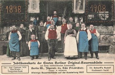 Jubiläumskarte der Ersten Berliner Original-Bauernschänke Postkarte AK