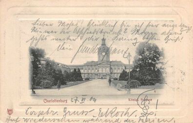 Königliches Schloss Charlottenburg in Berlin Postkarte AK 1904