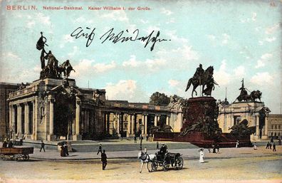 National-Denkmal Kaiser Wilhelm I. der Große Berlin Postkarte AK 1909