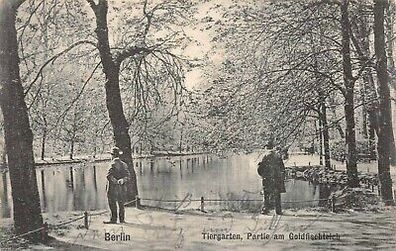 Partie am Goldfischteich Tiergarten Berlin Postkarte AK 1909