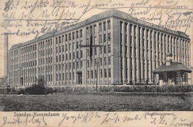 Spandau-Nonnendamm Berlin Bogenlampenwerk Postkarte 1908