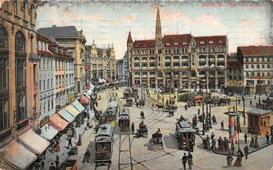 Spittelmarkt mit Straßenbahn in Berlin Postkarte AK 1909