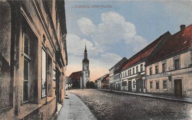 Lübbenau / Spreewald Marktplatz , Bäckerei Postkarte