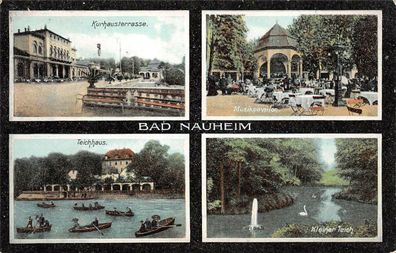 Bad Nauheim Kurhausterrasse Musikpavillon Teichhaus Kleiner Teich AK 1915